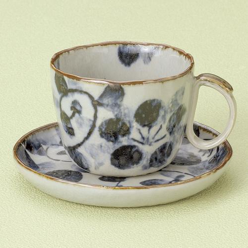 古染青花　コーヒー碗皿