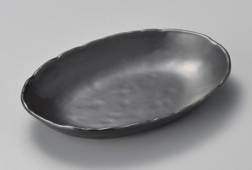 黒釉小判カレー皿
