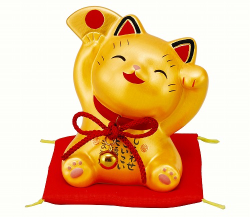 彩耀大福招き猫(金)