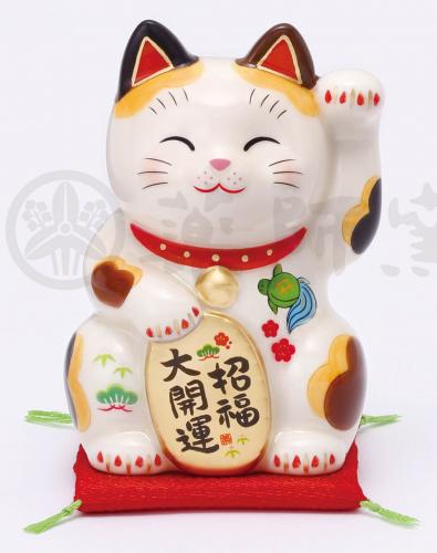 彩絵招福大開運招き猫(左手上げ・3号)