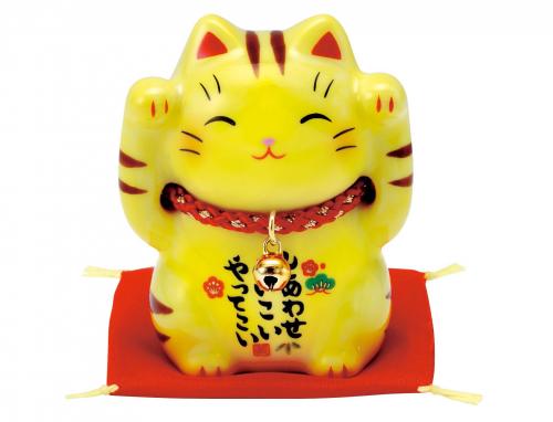 彩絵福招き猫(とら・小)