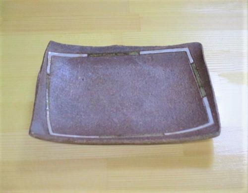 焼〆釉彩長角銘々皿
