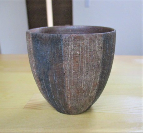 焼〆釉彩太十草カップ
